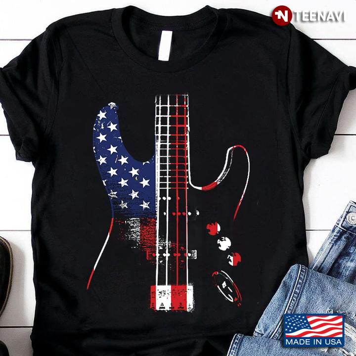 American Flag Guitar Happy Independence Day for 4th Of July