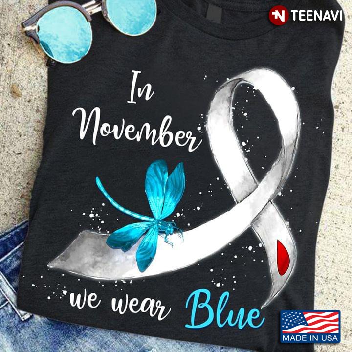 Dragonfly In November We Wear Blue Diabetes Awareness