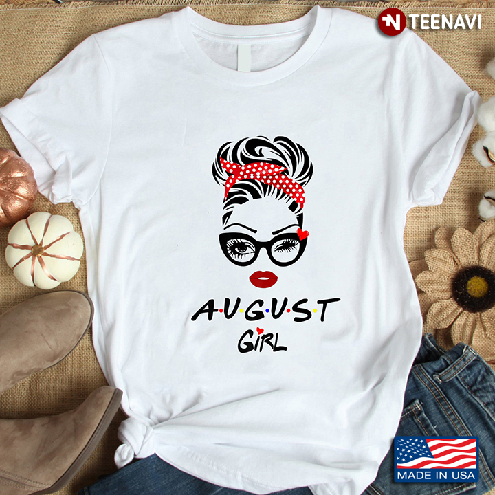 August Girl Messy Bun Girl With Red Headband And Glasses