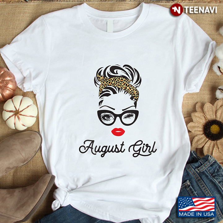 August Girl Messy Bun Girl With Leopard Headband And Glasses