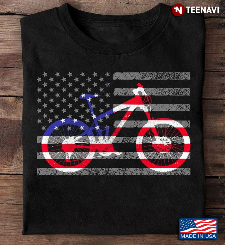 American Flag Bicycle Happy Independence Day for 4th Of July