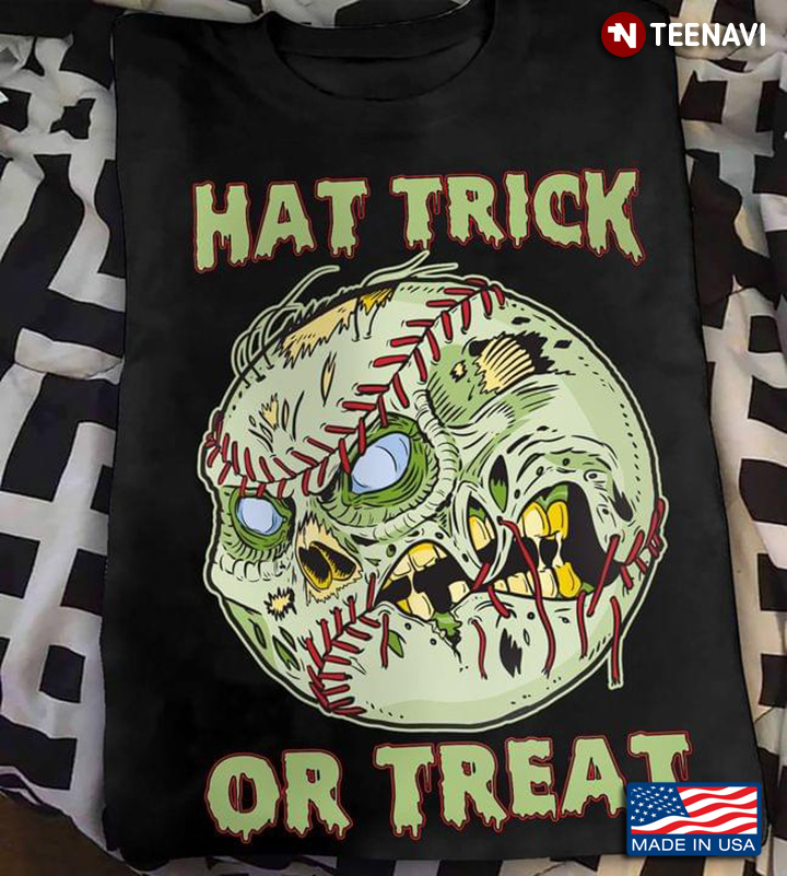Hat Trick Or Treat Baseball for Halloween T-Shirt