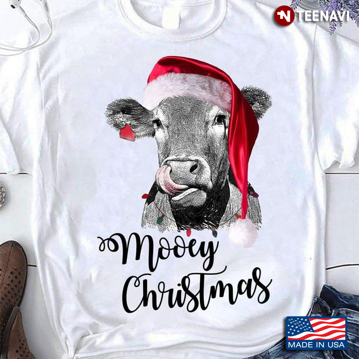 Mooey Christmas Cow With Santa Hat for Christmas