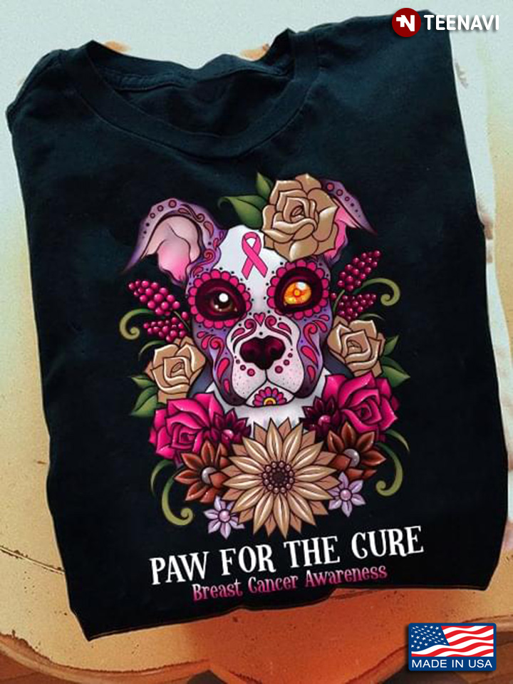Paw For The Cure Breast Cancer Awareness Pitbull Roses