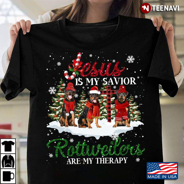 Jesus Is My Savior Rottweilers Are My Therapy for Christmas