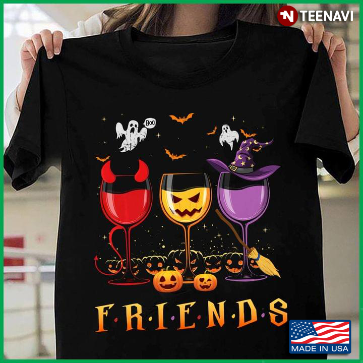 Friends Three Glasses Of Wine In Halloween Costumes for Halloween