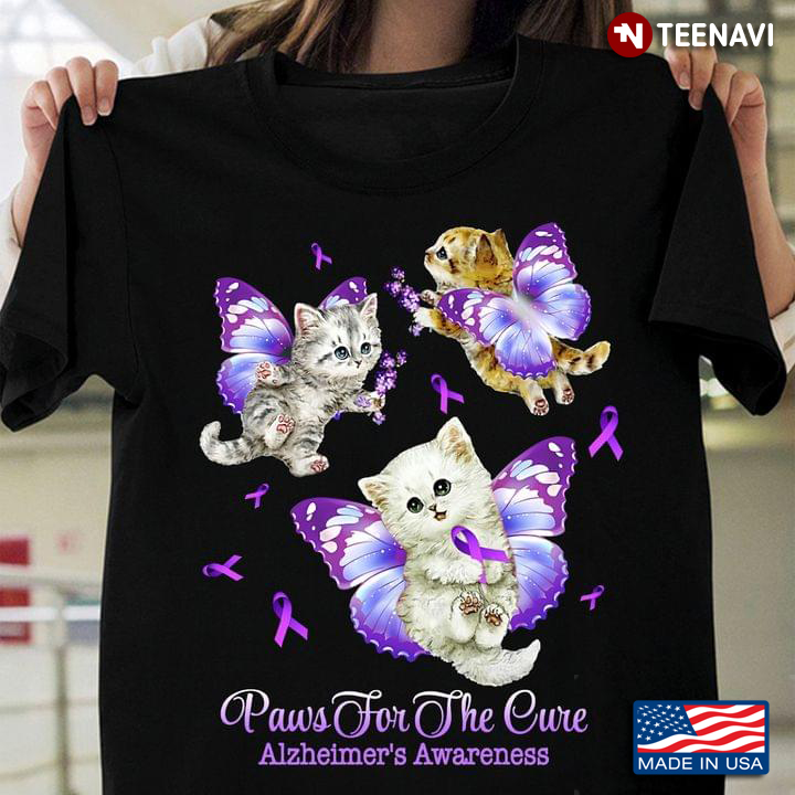 Cute Cats Paws For The Cure Alzheimer's Awareness