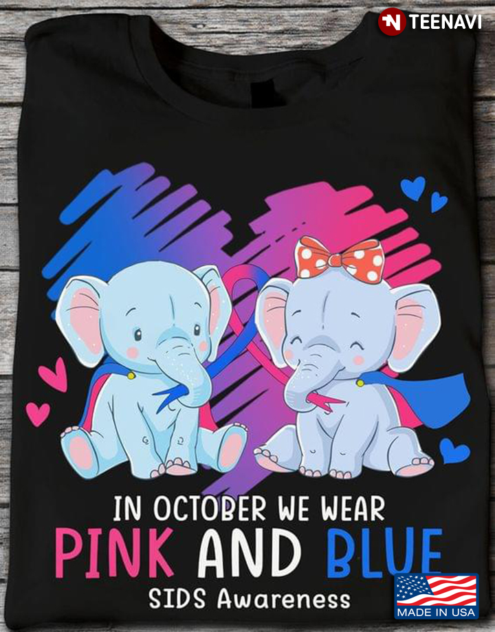 Elephants In October We Wear Pink And Blue SIDS Awareness