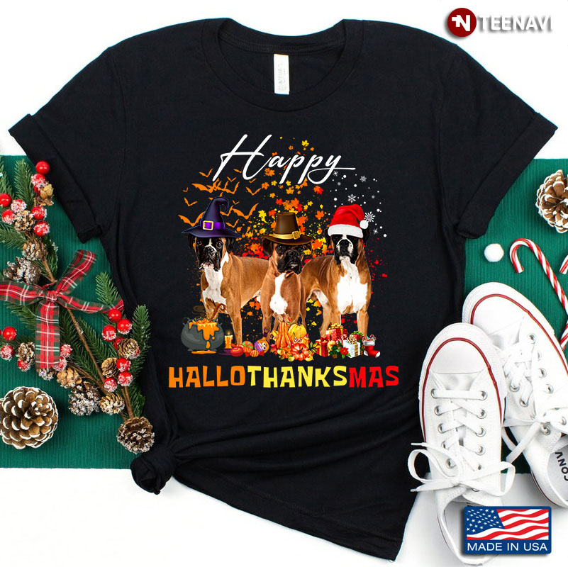 Happy HalloThanksMas Boxers Halloween Thanksgiving Christmas