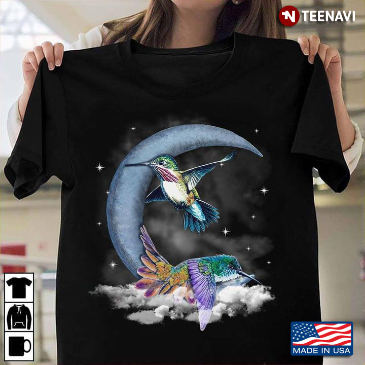 Hummingbirds With The Night Moon for Animal Lover