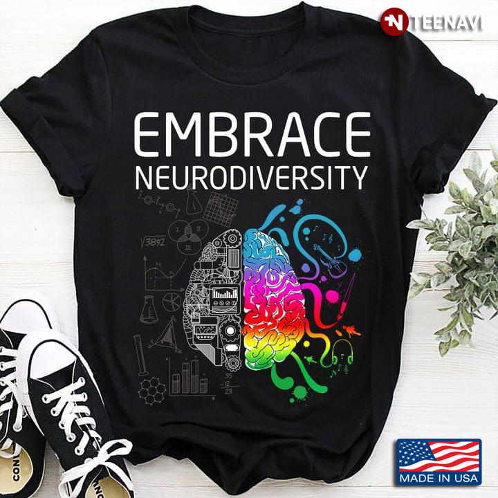 Embrace Neurodiversity Brain Watercolor