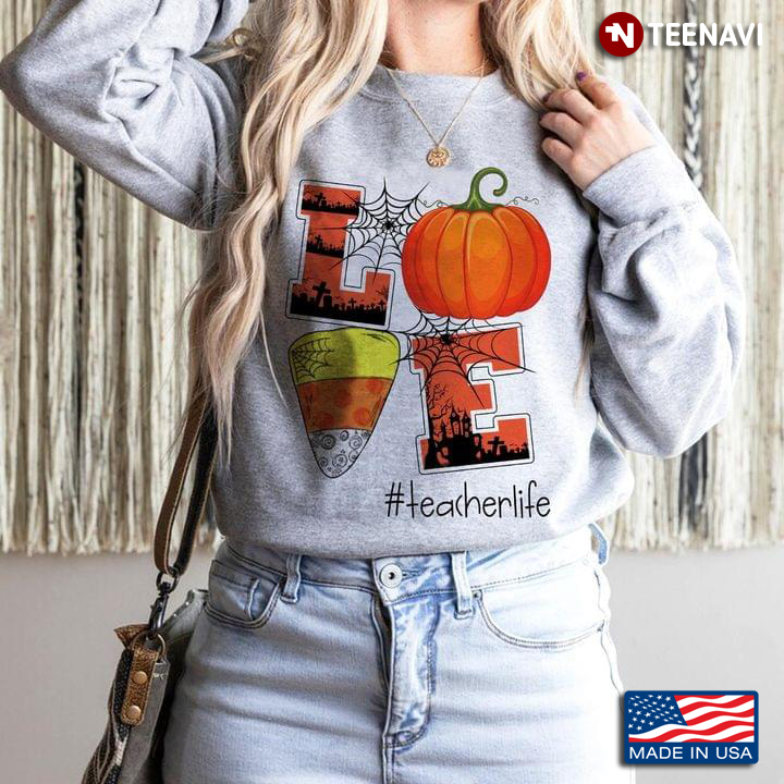 Love Teacherlife Pumpkin Candy Corn Halloween