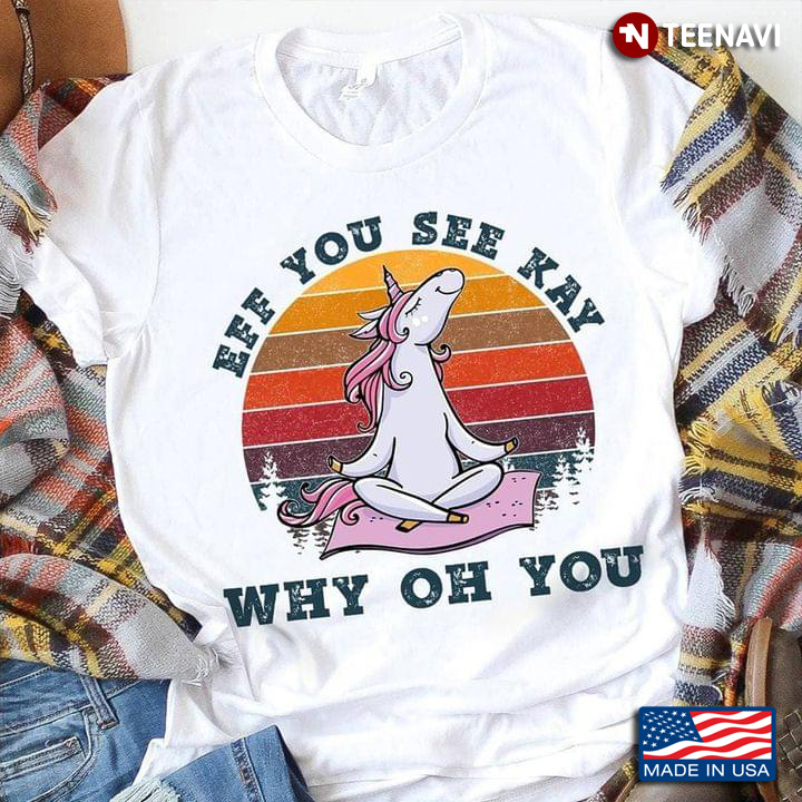 Vintage Eff You See Kay Why Oh You Pinky Unicorn Yoga Outfit