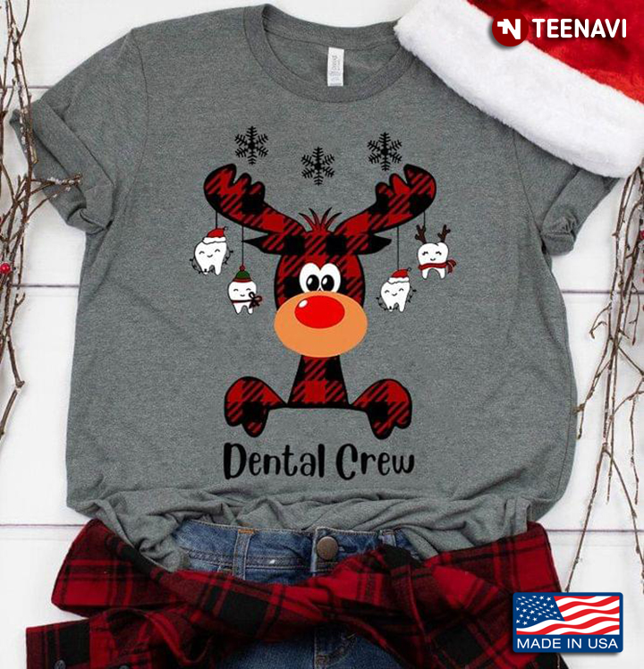 Reindeer Dispatcher ​​Red Plaid Dental Crew Christmas