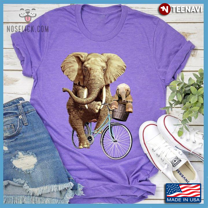 Elephant Riding Bike And Her Baby Happy Family