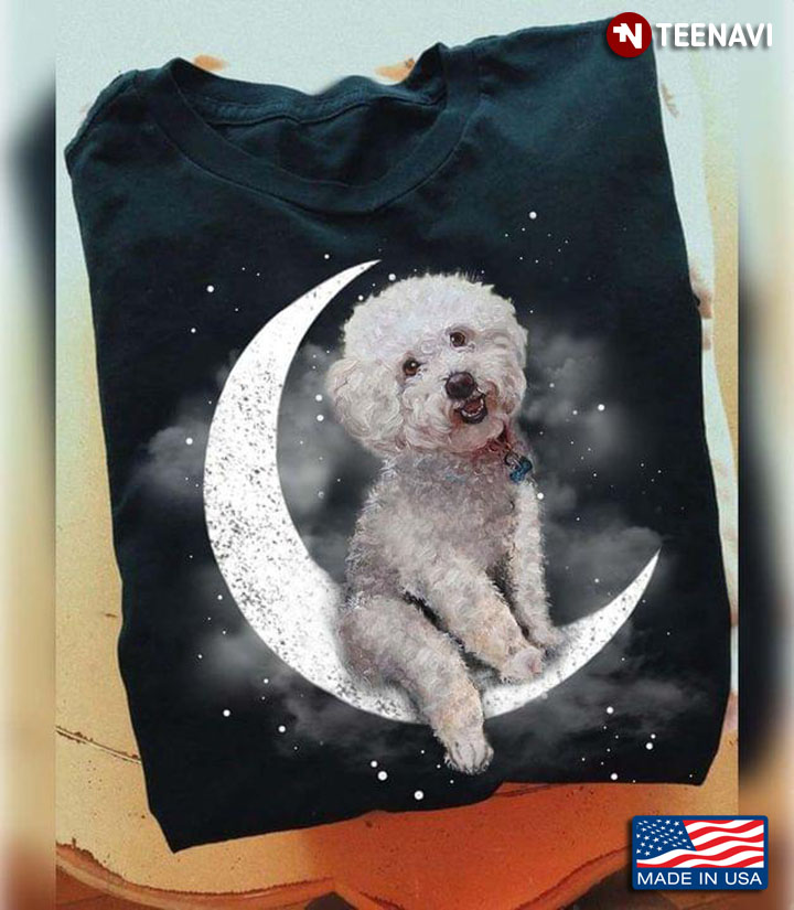 Bichon Frisé Sitting On The Moon For Dog Lover