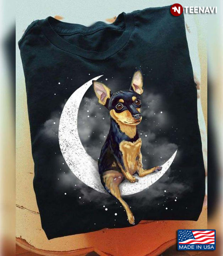 Cute Chihuahua Sitting On The Moon For Dog Lover