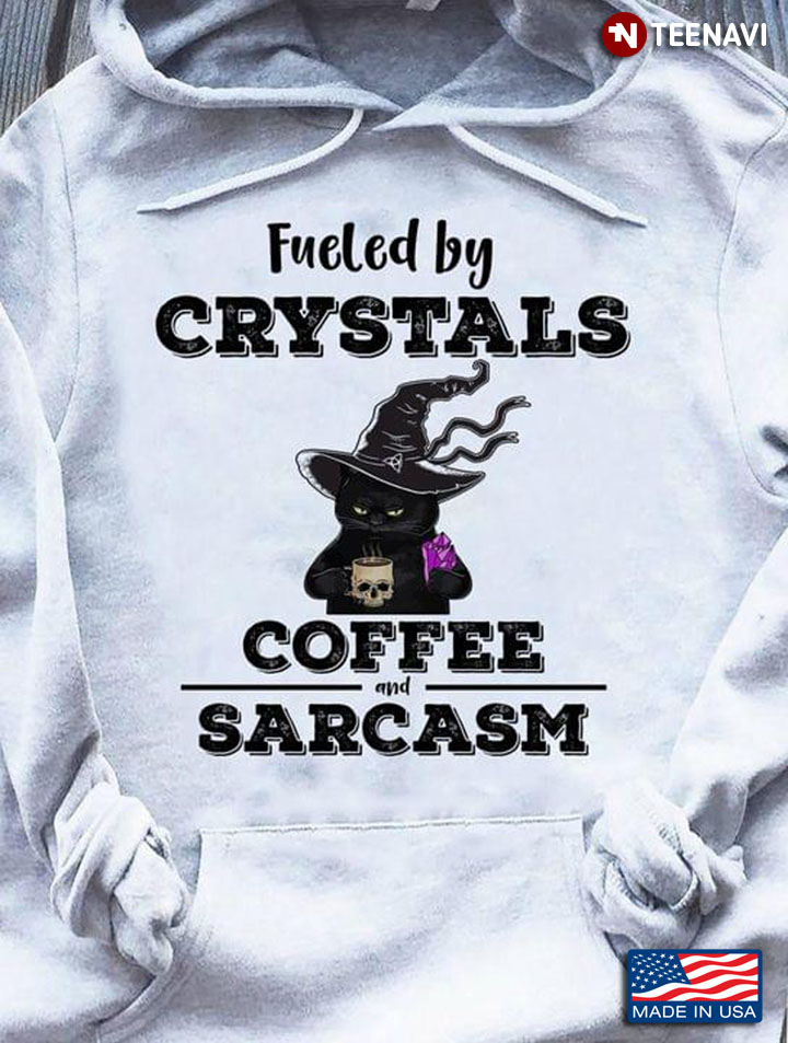 Black Cat Witch Fueled By Crystals Coffee And Sarcasm