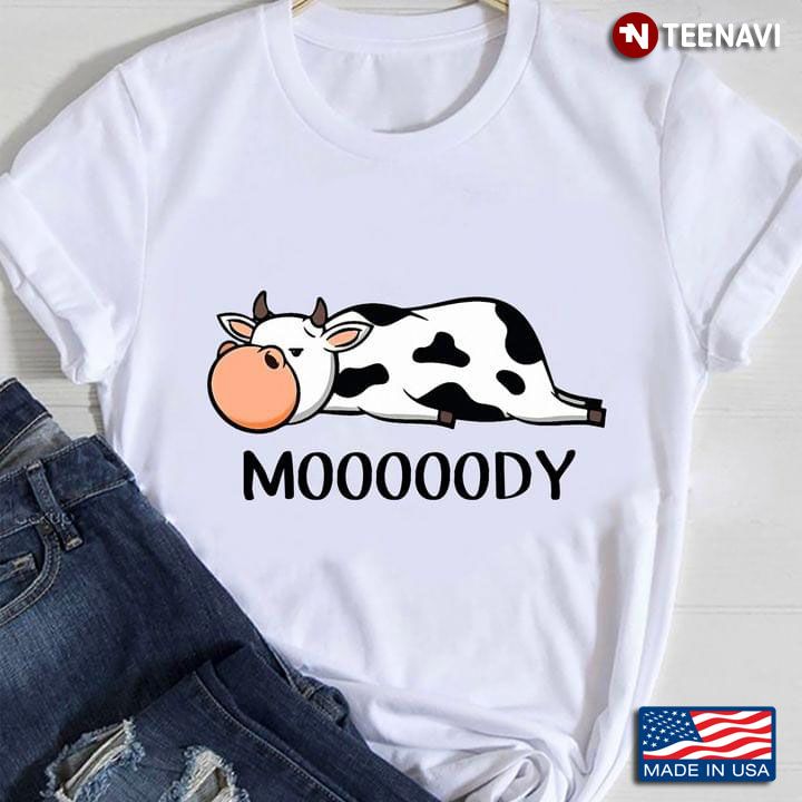 Mooody Lazy Cow Gift For Animal Lover