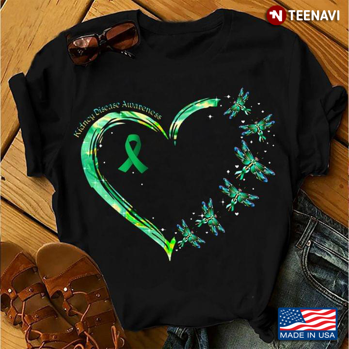 Green Heart Kidney Disease Awareness Warrior Recovery Green Ribbon Gift