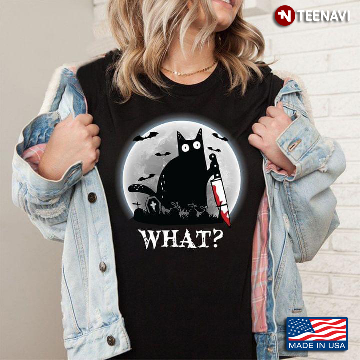 Halloween Black Cat Killer Cat Asking What