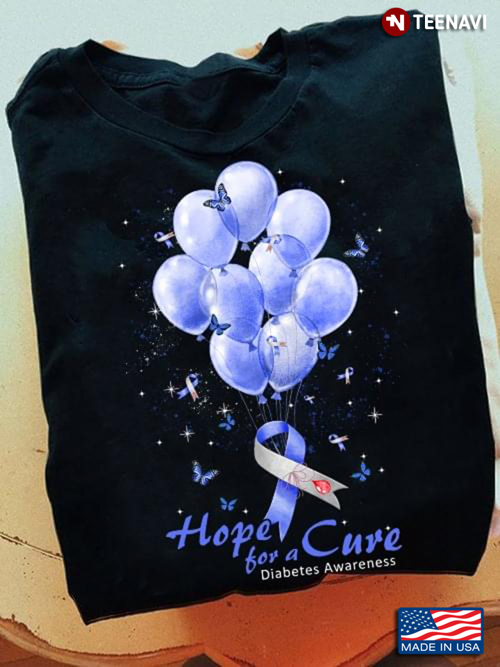 Diabetes Awareness Hope For A Cure Blue And Gray Ribbon Balloons