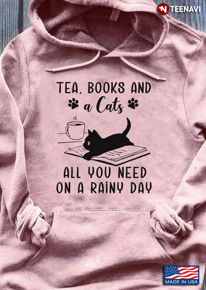 Tea Books And A Cat All You Need On A Rainy Day