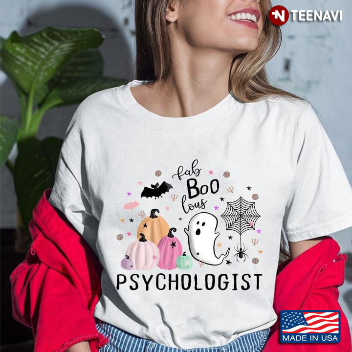 Funny Ghost Boo Faboolous Psychologist Halloween T-Shirt