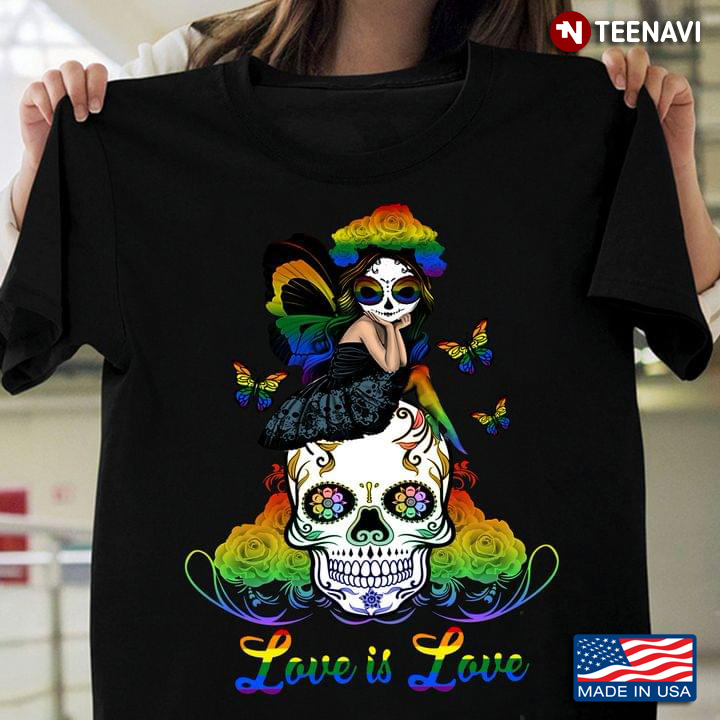Love Is Love LGBT Sally Sitting On Sugar Skull