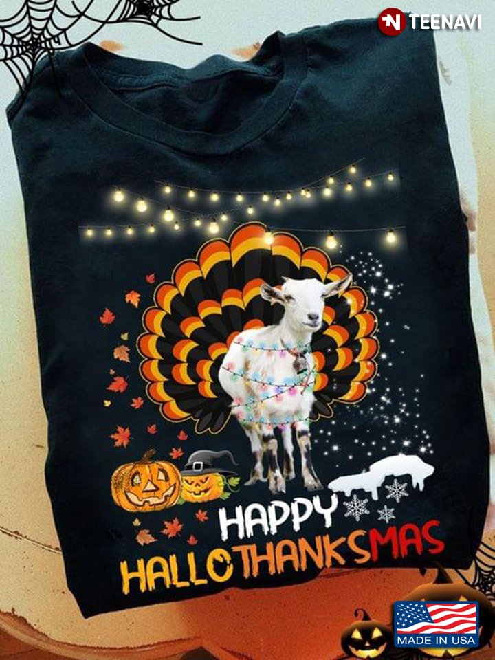 Happy Hallothankmas Goat Turkey Pumpkin Halloween Christmas
