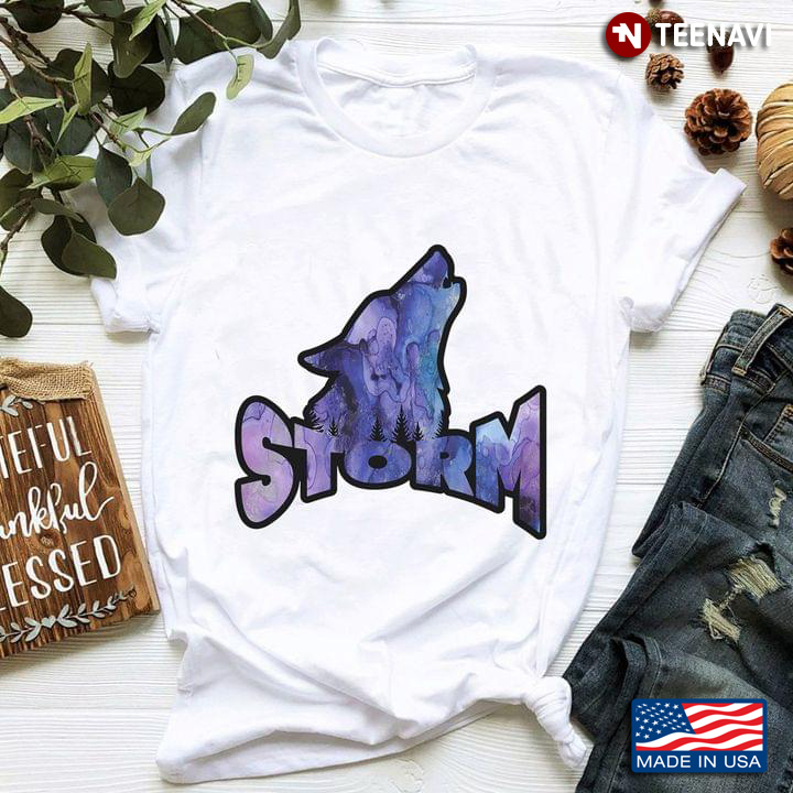 Wolf Storm Strong Warrior Teal And Purple Pattern