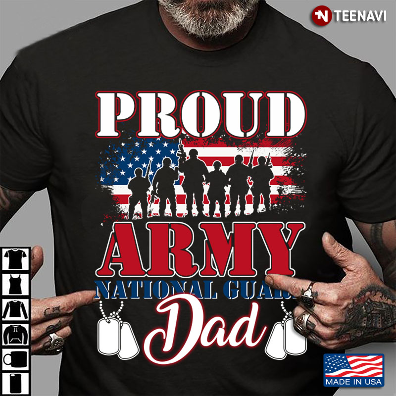 Proud Army National Guard Dad Usa Flag Father’s Day