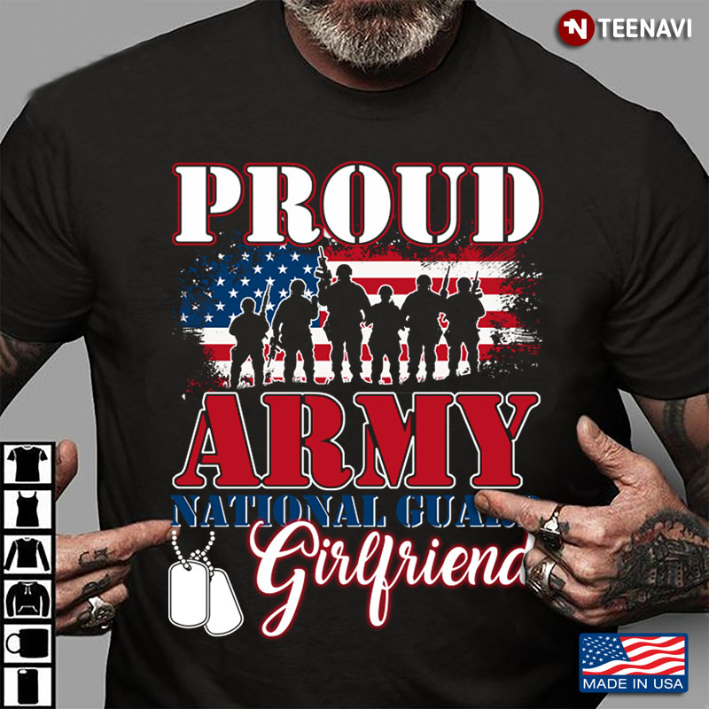 Proud Army National Guard Girlfriend Dog Tag US Flag