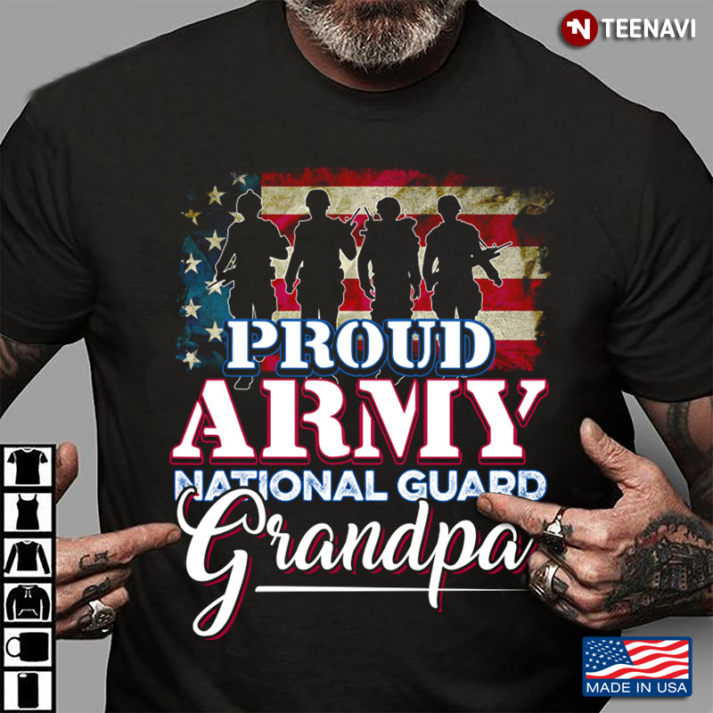 American Flag Proud Army National Guard Grandpa