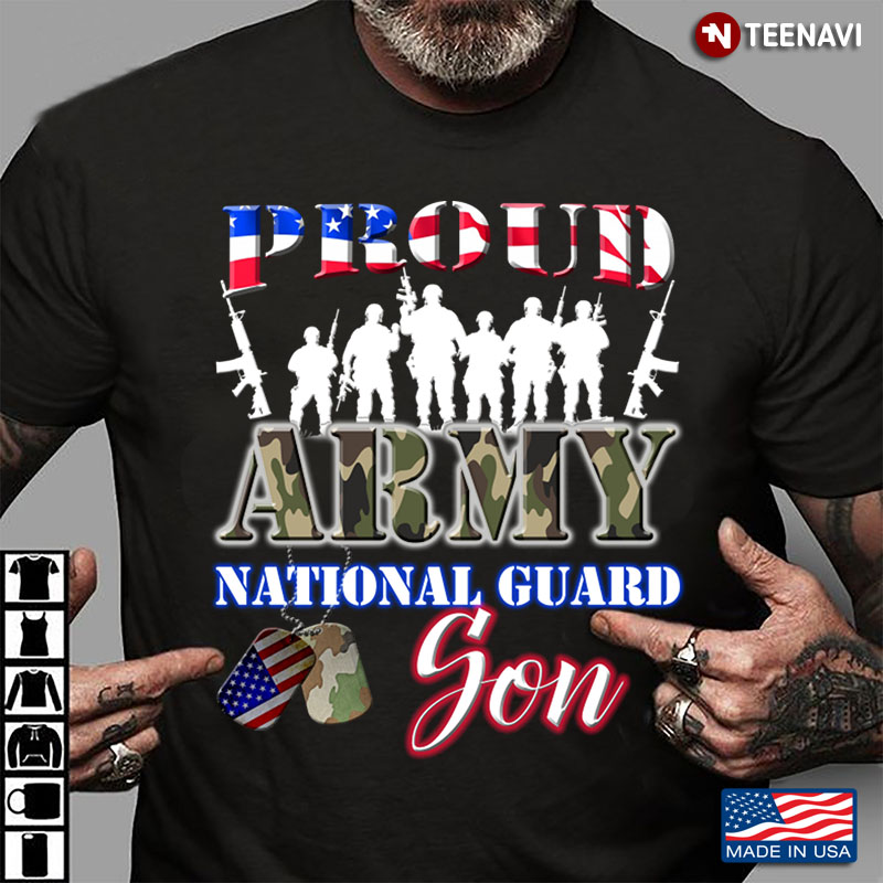 Camo Army Proud Army National Guard Son And Dog Tags