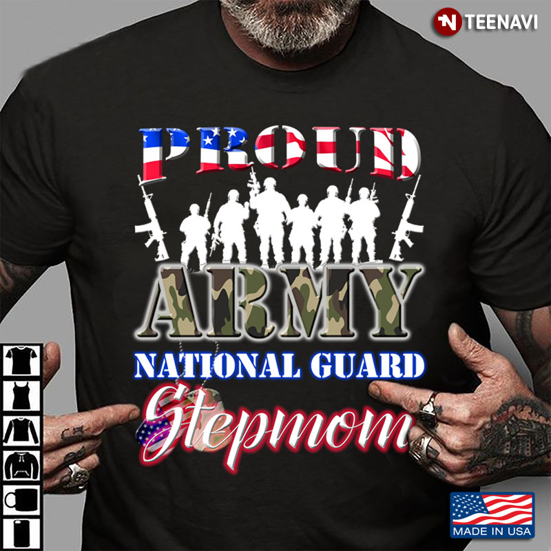 Camo Army Proud Army National Guard Stepmom And Dog Tags