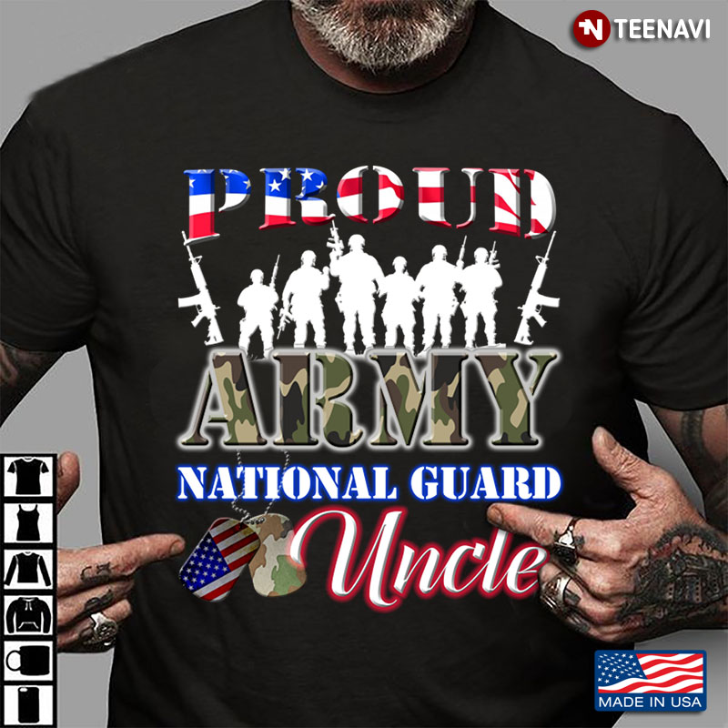 Camo Army Proud Army National Guard Uncle USA Dog Tags
