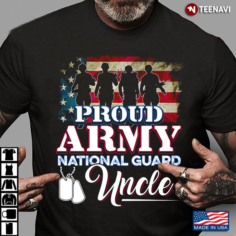 American Flag Proud Army National Guard Uncle