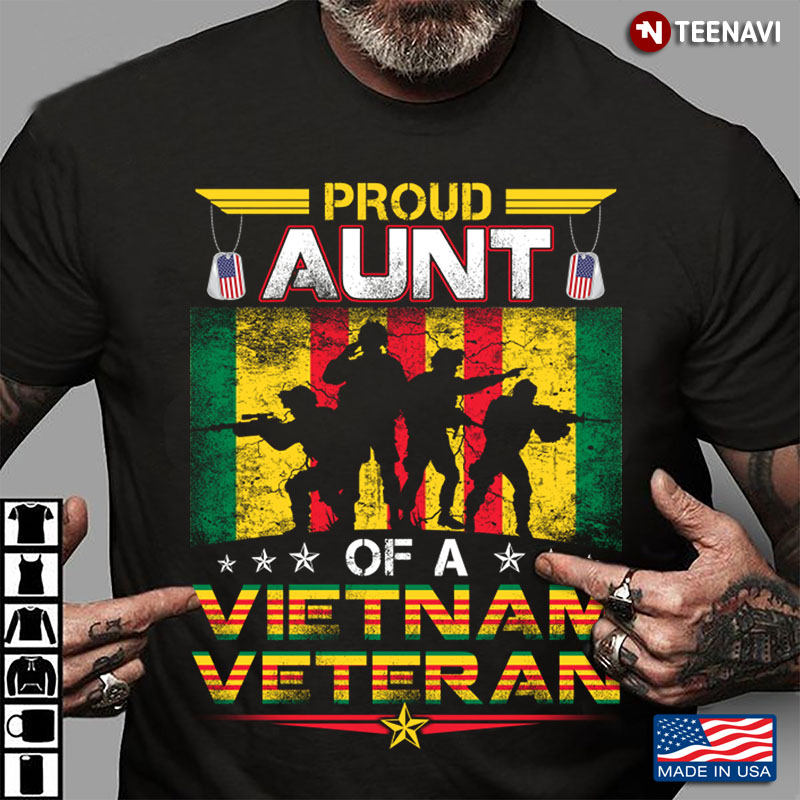Proud Aunt Of A Vietnam Veteran Flag Dog Tags