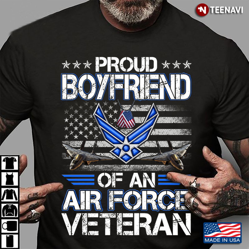 Proud Boyfriend Of An Air Force Veteran American Flag Dog Tags