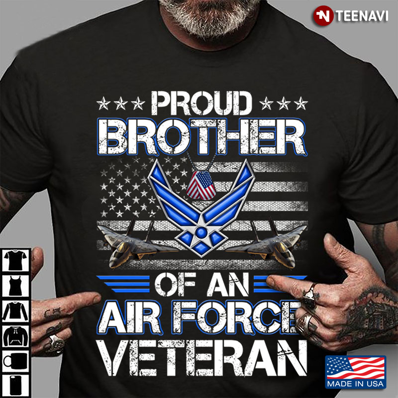 Proud Brother Of An Air Force Veteran American Flag Dog Tags