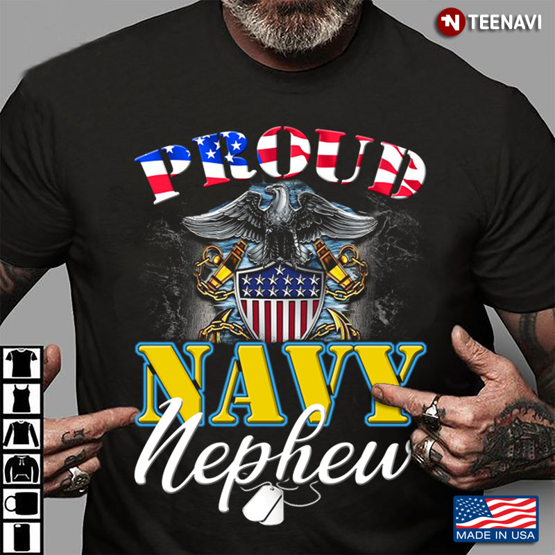 Vintage Eagle Proud Navy Nephew With American Flag Gift Veteran