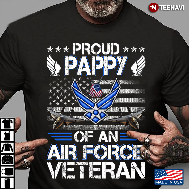 Proud Pappy Of An Air Force Veteran American Flag