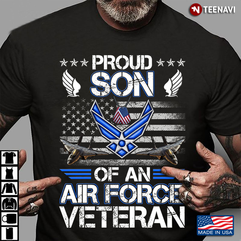 American Flag Proud Son Of An Air Force Veteran Military Gift