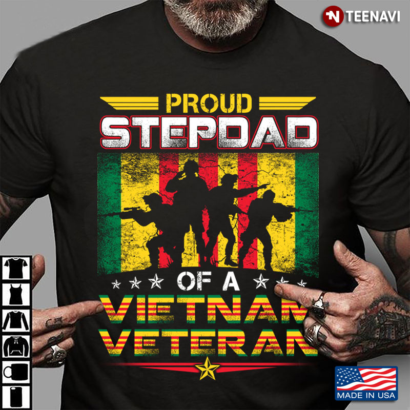 Flag Of Vietnam Proud Stepdad Of A Vietnam Veteran