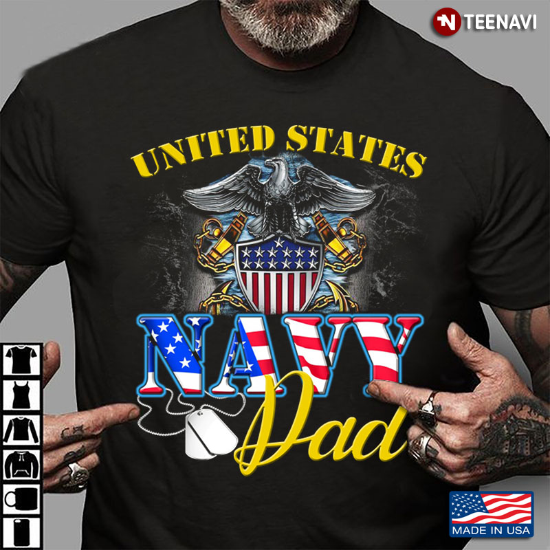 United States Navy Dad Eagle And American Rank