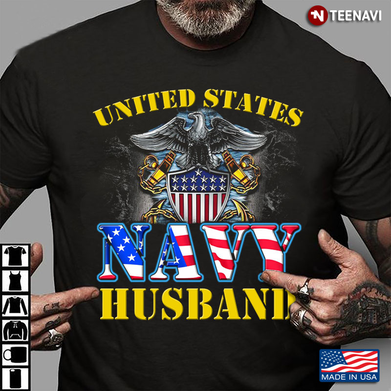 United States Navy Husband Eagle And American Flag