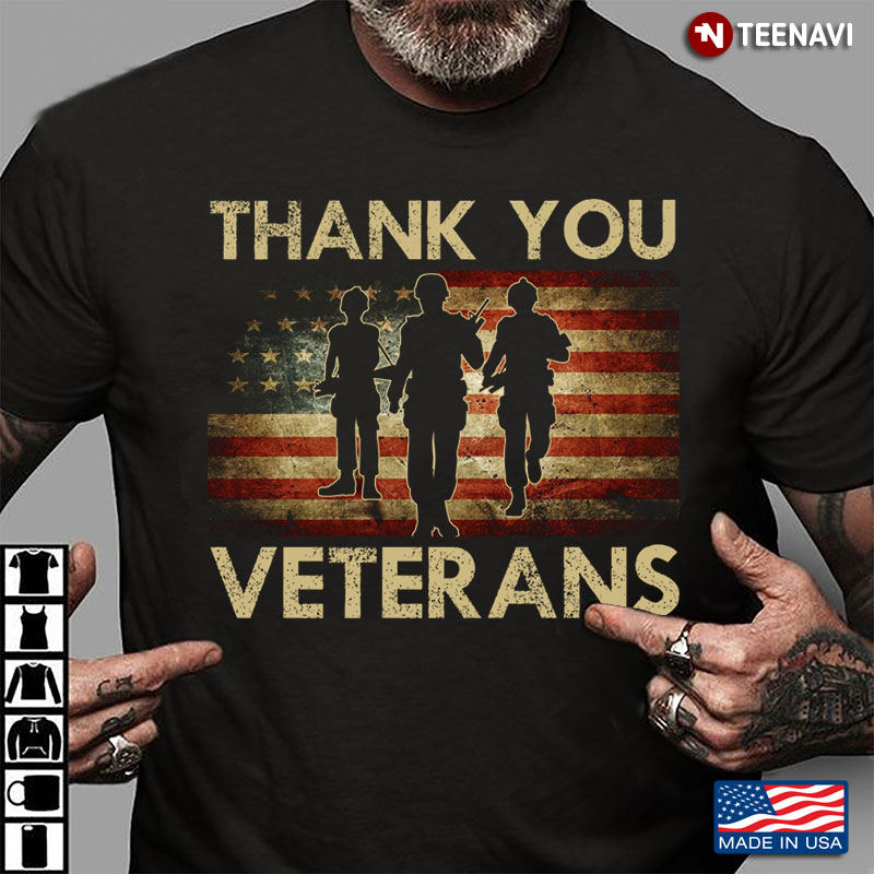 Thank You Veterans American Flag Patriotic
