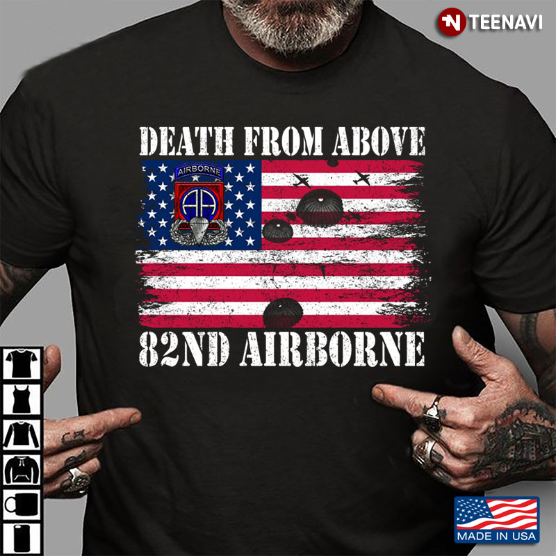 Death From Above 82Nd Airborne Division Paratrooper American Flag