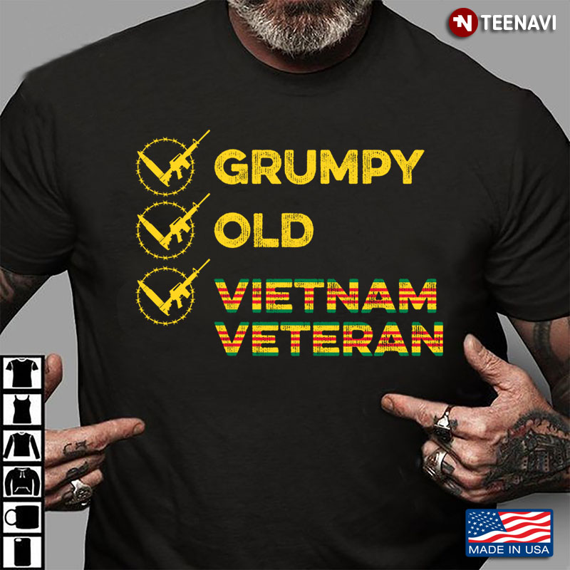Grumpy Old Vietnam Veteran Guns Army Soldier